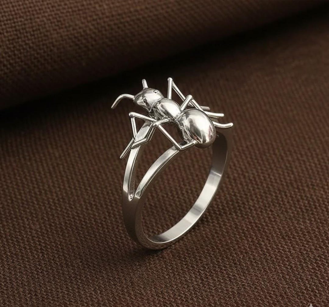 Sterling Silver Ant Ring, Nature Inspired Insect Jewelry