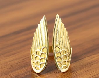 Gold Angel Wing Ring • Adjustable Wing Wrap Ring • Guardian Angel Jewelry • Gold Feather Ring • Spiritual Protection Ring • Gift for Her