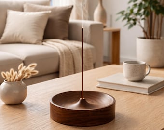 Personalized Wooden Incense Holder, Custom Engraved Incense Burner, Wood Ash Catcher, Zen Meditation Decor, Minimalist Yoga Lover Gift