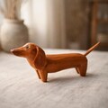 Hand-Carved Wooden Dachshund Figurine, Long Dog Sculpture,Sausage Dog Decor Minimalist Animal lovers gift product logo