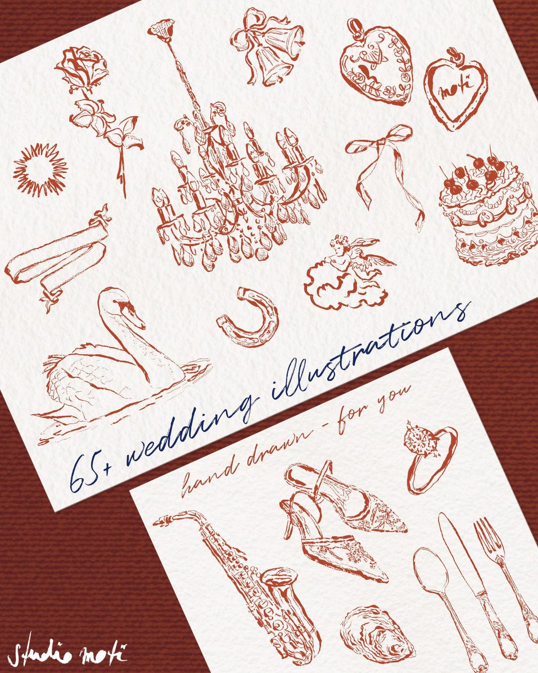 Wedding Clipart SVG PNG – Hand-drawn Wedding Illustrations Bundle ...