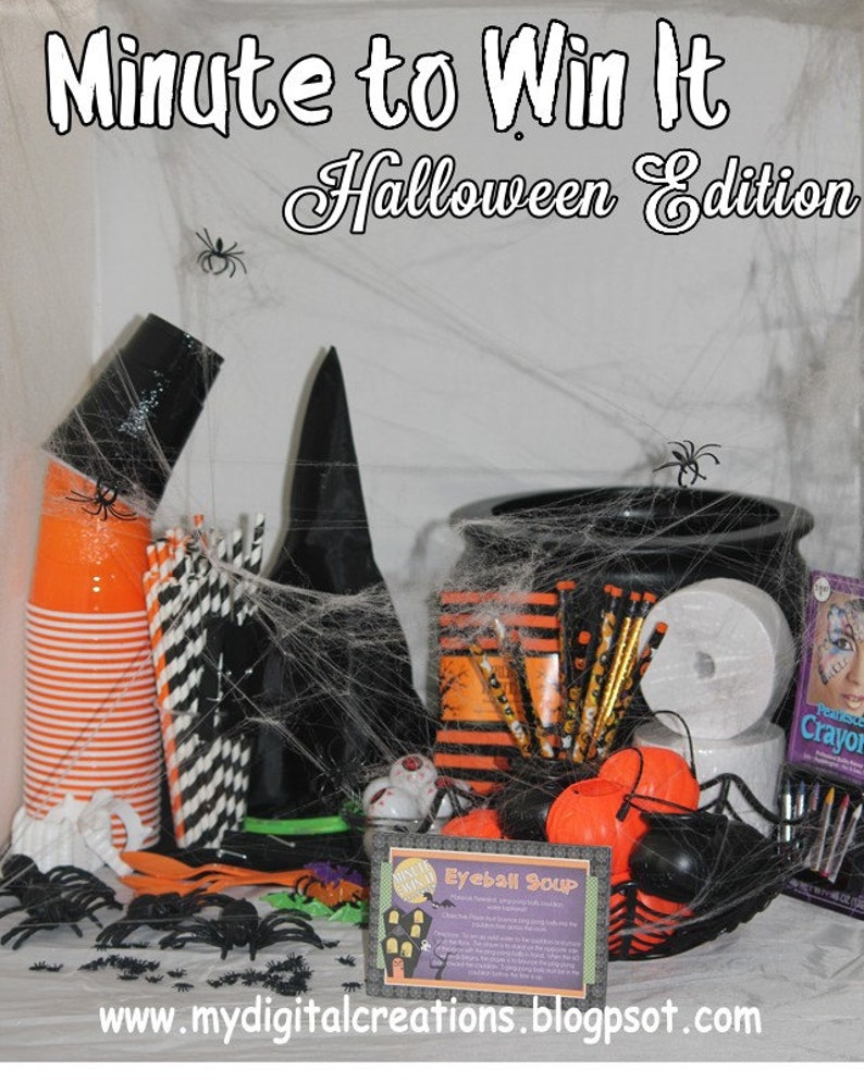 Minute To Win It Halloween Edition PRINTABLE Family Game Night Classroom Halloween Party INSTANT DOWNLOAD image 3