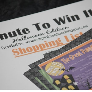 Minute To Win It Halloween Edition PRINTABLE Family Game Night Classroom Halloween Party INSTANT DOWNLOAD image 5