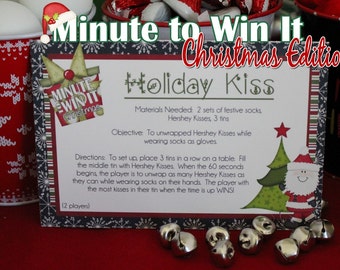 Minute To Win It Christmas Edition Printable - Holiday Party, Classroom Party Christmas Party INSTANT DOWNLOAD