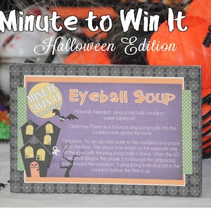 Minute To Win It Halloween Edition PRINTABLE Family Game Night Classroom Halloween Party INSTANT DOWNLOAD image 1