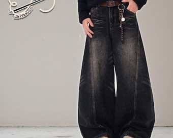 Baggy Denim Jeans | Casual Loose Wide Leg Pants | Streetwear Vintage Y2k Fashion