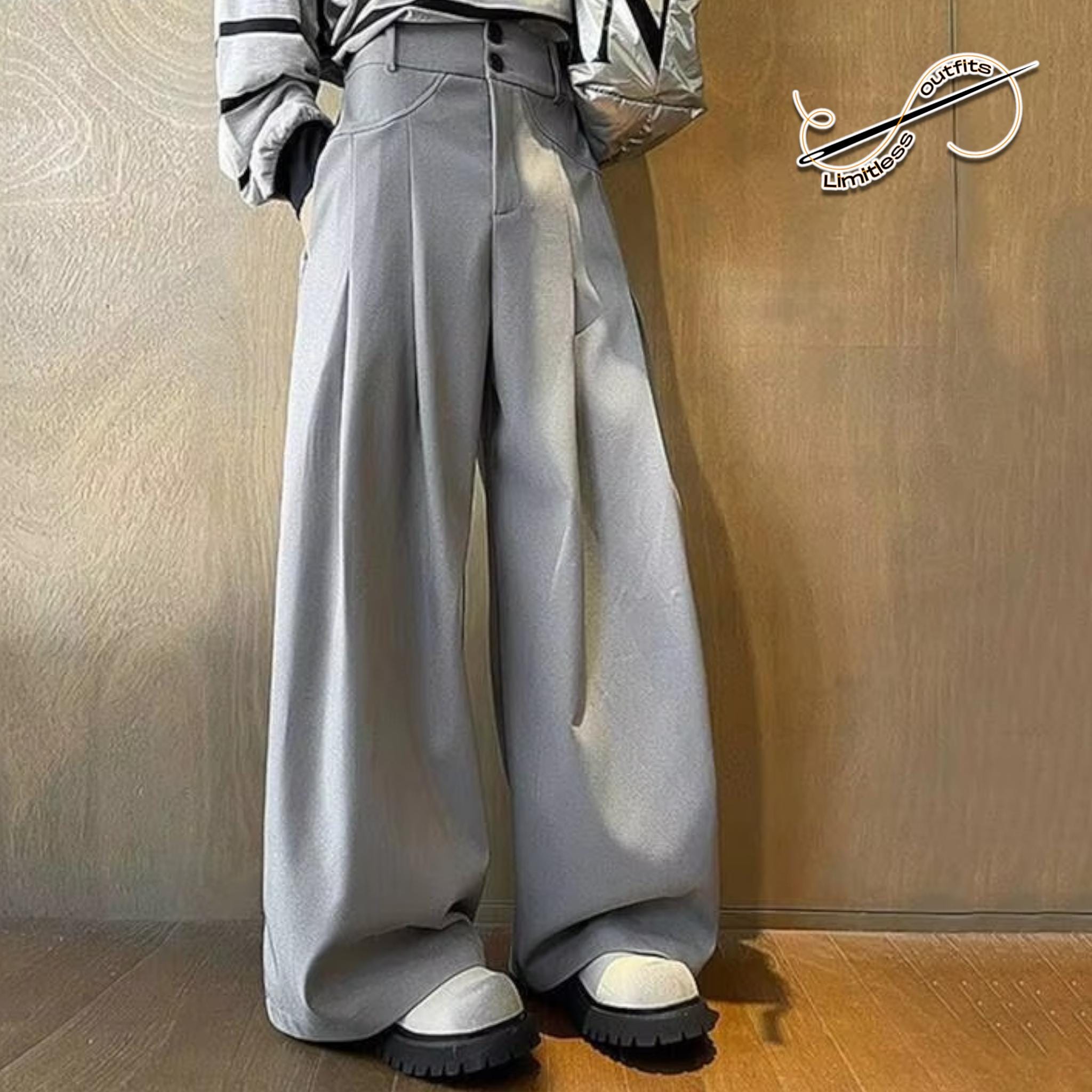 Pleated Wide Leg Pants | Loose Suit Trousers | Grunge Y2K