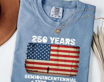 Comfort Colors® Retro Usa 250 Shirt, Independence Day Shirt, Celebrate 250th Anniversary Shirt Usa Flag Tee 4th of July Shirt Patriotic Gift