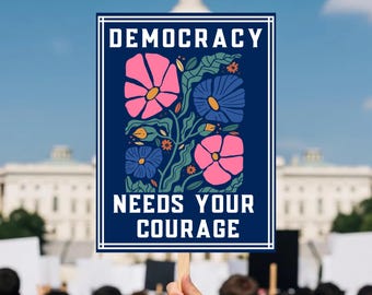 Resist Protest Sign, No Kings in America Poster