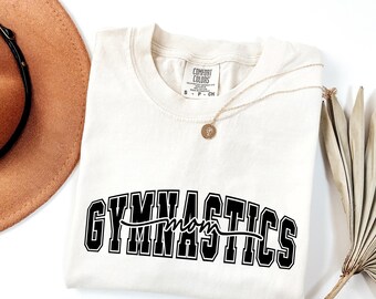 Gymnastics Mom Comfort Colors Shirt | Varsity Style Gymnast Mother Tee | Sport Mom Team Spirit T-Shirt | Competition Day Gift