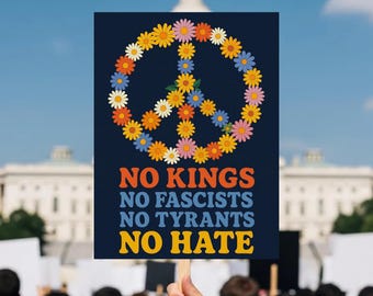 No Kings In America Since 1776 Protest Sign, Anti-Trump Protest Poster For March, Political Activist Rally Sign