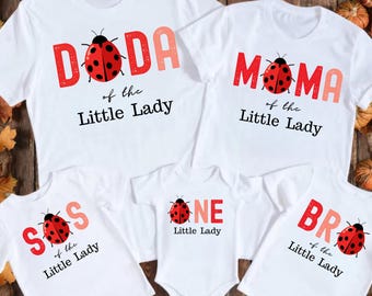 Ladybug First Birthday Shirt for Family, One Ladybug T, Ladybug Birthday Outfit, Ladybug 1st Birthday Tshirts, Ladybug Theme Birthday Shirts