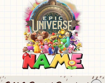 PNG personalizado de Super Mario Epic Universe, PNG personalizado de la familia Super Mario, PNG de Mario, PNG a juego de Mario de Disneyland