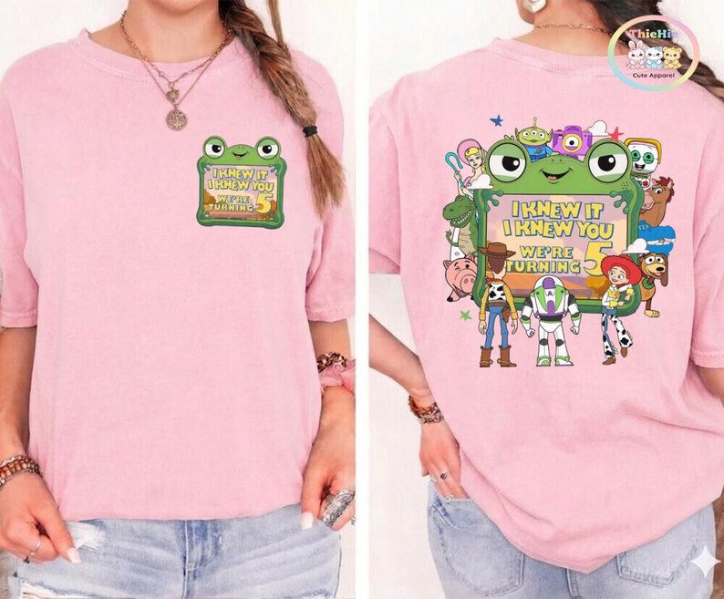 Toy Story Birthday Shirt, I Knew It I Knew You We're Turning 5, TS and Toy Story 5 Tee, Disneyland Birthday Gift, Woody Buzz Lightyear Shirt image 3