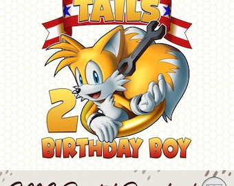 Personalized Tails Birthday Png, Custom Sonic & Tails Png, Tails the Fox Birthday Png, Birthday Boy Girl Png, Custom Family Sonic Birthday