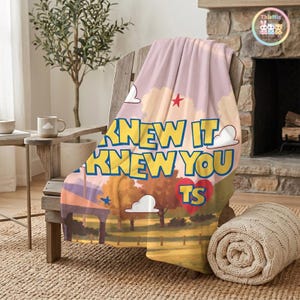 Toy Story 5 Fleece Blanket, I Knew It I Knew You Throw Blanket, TS Music Fan Gift, Retro Cartoon Clouds Cozy Bedding, Nursery Room Decor image 2