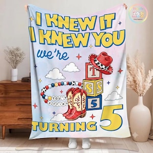 I Knew It I Kwis You Were Turning 5 fleecedeken, TS en Toy Story 5-deken, Disneyland TS Toy Story 5 verjaardag, Toy Story verjaardagsworp afbeelding 1