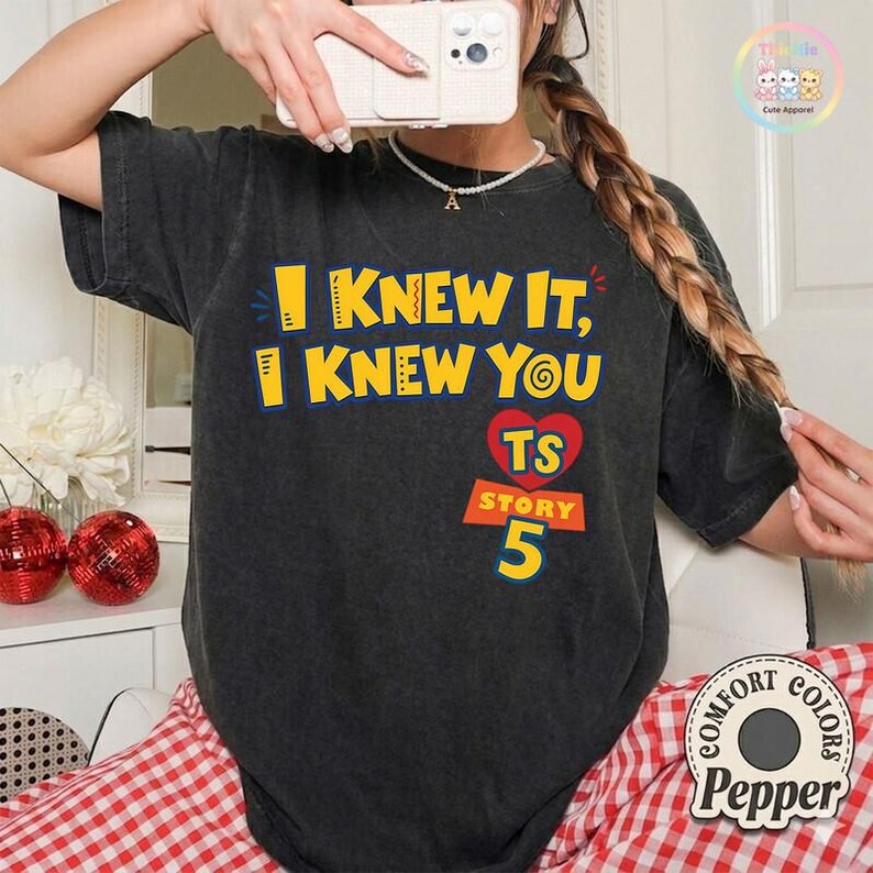 Comfort Colors I Knew It I Knew You Shirt, Disneyland TS Toy Story 5 Shirt, Toy Story Woody Buzz Lightyear Tee,Toy Story 5 Shirt image 3