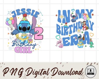 Disneyland Stitch Birthday Girl PNG, Disneyland Birthday Girl Png, Custom Name Disneyland Stitch Birthday Png, Lilo And Stitch Birthday Trip