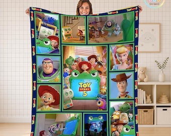 Toy Story 5 fleecefilt, Disneyland Toy Story-filt, Woody Buzz Lightyear Jessie-filt, Toy Story 5 present till pojke och flicka