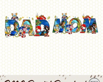 Retro Mom and Dad Sonic the Hedgehog Png, New Mom Png, New Dad Png, Sonic Dad Png, Pregnancy AnnouncemenPng, Matching Mom and Dad Png