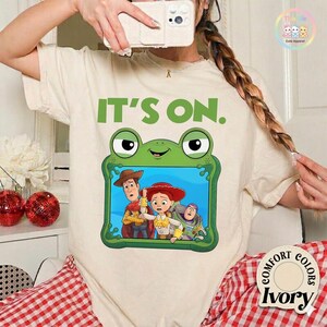 Comfort Colors I Knew It I Knew You Shirt, Disneyland TS Toy Story 5 Shirt, Toy Story Woody Buzz Lightyear Tee, Its on Frog Graphic Tee image 2