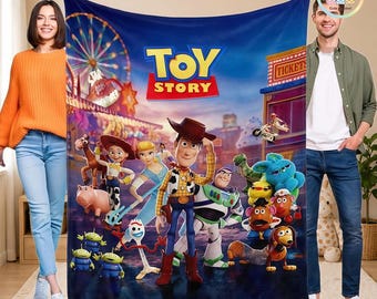 Manta polar de Toy Story de Disneyland, manta de Toy Story de Disneyland, manta de Woody, Buzz Lightyear y Jessie, regalo de Toy Story para niño y niña.