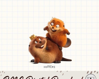 Pixar Hoppers King George and Mabel T-Png Tom the Lizard Hoppers Png, Pixar Hoppers Movie Png, Funny Tom Lizard Beaver Png