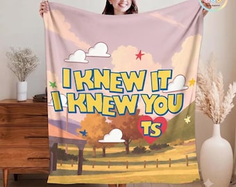 Toy Story 5 Fleece Blanket, I Knew It I Knew You Throw Blanket, TS Music Fan Gift, Retro Cartoon Clouds Cozy Bedding, Nursery Room Decor