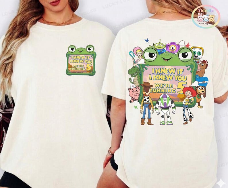 Toy Story Birthday Shirt, I Knew It I Knew You We're Turning 5, TS and Toy Story 5 Tee, Disneyland Birthday Gift, Woody Buzz Lightyear Shirt image 1