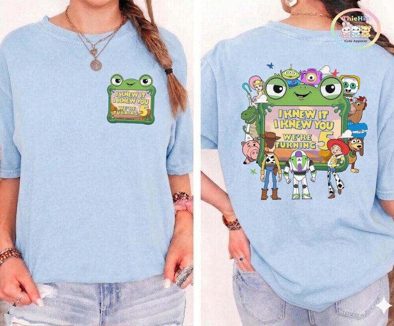 Toy Story Birthday Shirt, I Knew It I Knew You We're Turning 5, TS and Toy Story 5 Tee, Disneyland Birthday Gift, Woody Buzz Lightyear Shirt image 4