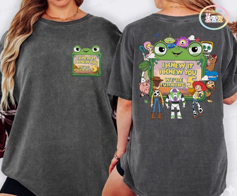 Toy Story Birthday Shirt, I Knew It I Knew You We're Turning 5, TS and Toy Story 5 Tee, Disneyland Birthday Gift, Woody Buzz Lightyear Shirt image 2