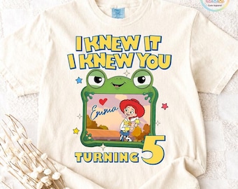 Gepersonaliseerde Toy Story 5 verjaardagsshirt, I Knew It I Knew You-T-shirt, lang leve TS Toy Story, You've Got a Friend in Me, Disneyland Birthday