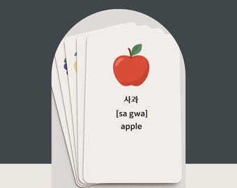 韓国語語彙フラッシュカード｜果物と動物の学習カード（PDF）