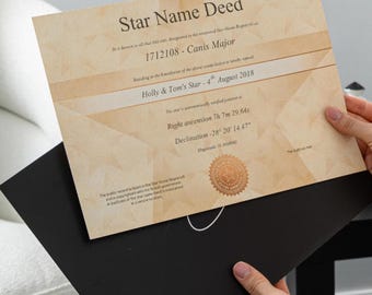 Paquete de regalo "Nombra una estrella": Estrella y collar personalizados: regalo astronómico único para cumpleaños, conmemoración, aniversario y recuerdo.