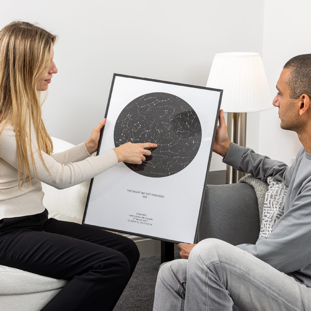 Personalised Star Map Poster – Custom Night Sky Print | Date & Message ...