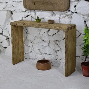 Rustic Cedar Console Table: Live Edge Entry Table, Mid-Century Style