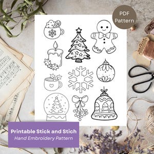 Kerstborduurpatronen: kerstsok Stick n Stitch-sjabloon (pdf-download)