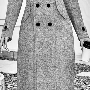 Chic long wool coat, elegant women&#39;s coat. Warm and trendy winter coat. Several colors and sizes available.