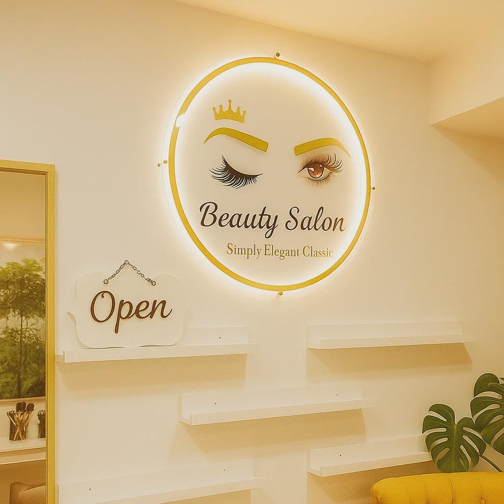 Round LED Logo Sign | Backlit Business Sign | Spa Salon Clinic Wall ...