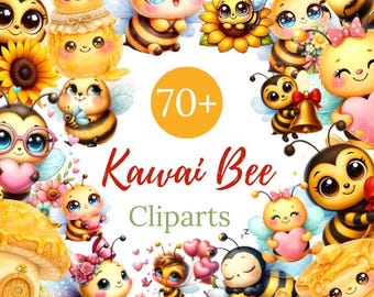 85+ Honey & Bee Clipart, Kawai Bee Clipart, Little Bee, Aquarel Bee, Honingraat Clipart, Baby Bee Clipart, Pink Bee Clipart Bundel