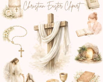 100 + Christian Easter Clipart Pack, Biblical Character Clipart, He Is Risen, Jesus Cross Clipart, Religious Clipart Bundle