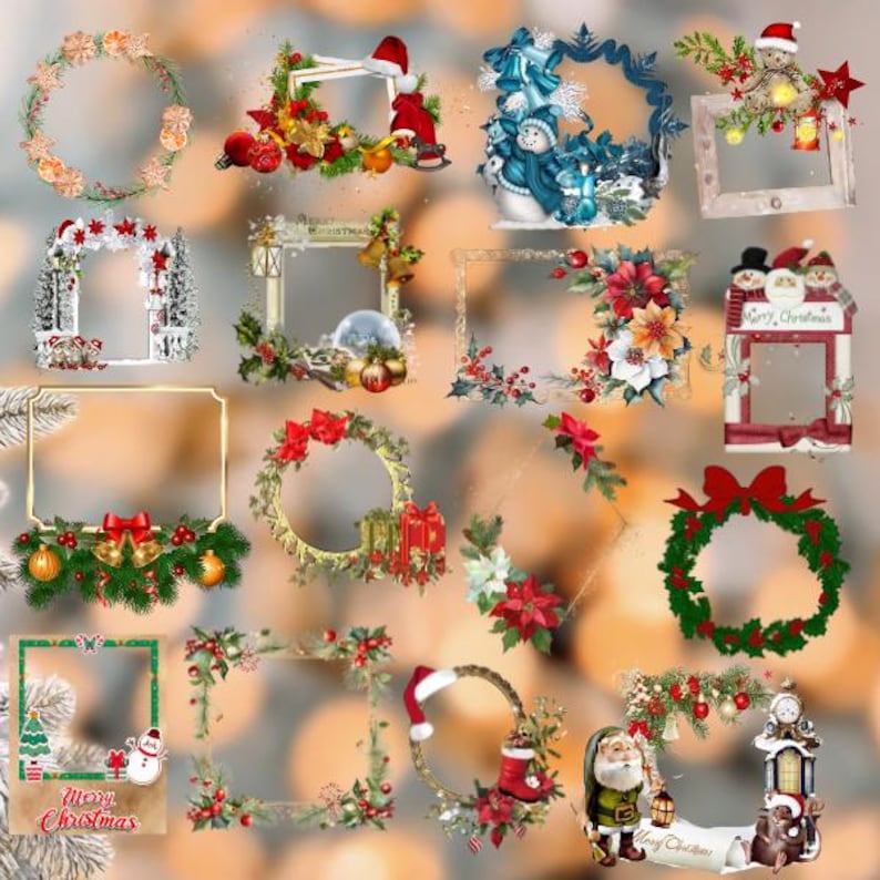 170 + Christmas Photo Frame Bundle, Xmas Theme Boaders Fame, Family — free download