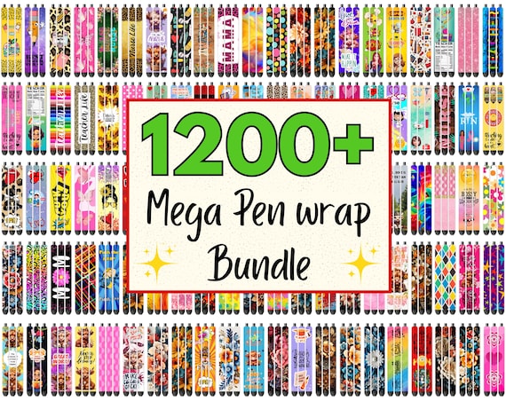 Mega Pen Wrap Bundle, Teacher Pen Wrap, Floral Mom Pen Wrap, Highland Cow Pen Wrap, Cheetah Pattern Pen Wrap, Student Pen Wrap, Cute Pen PNG