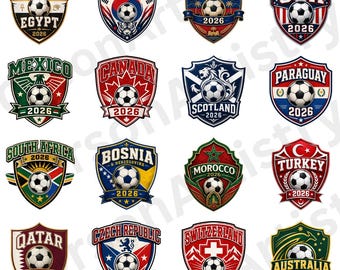Paquete de imágenes PNG de las selecciones nacionales de la Copa Mundial de la FIFA 2026 (descarga digital)