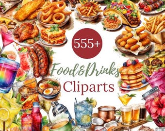 Cliparty z jedzeniem i napojami, Cliparty z książkami kucharskimi, Cliparty z napojami, Cliparty z jedzeniem w akwareli, Pobierz cyfrowo SVG PNG