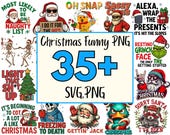 35 + Christmas Funny Png Bundle, Santa Claus Png, Sassy Claus Png, Christmas Sarcastic Png, Funny Png, Skeletin Xmas Png, Christmas Racoon