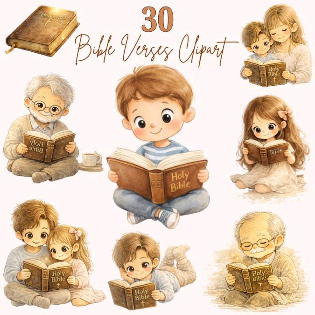 Bible Reading Clipart, Bible Kid, Bible Story, Religious Clipart ...
