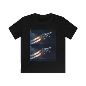 Kids Rocket Adventure Tee, Space, Birthday Gift, Boys, Girls, Fun, Everyday Wear, Astronomy