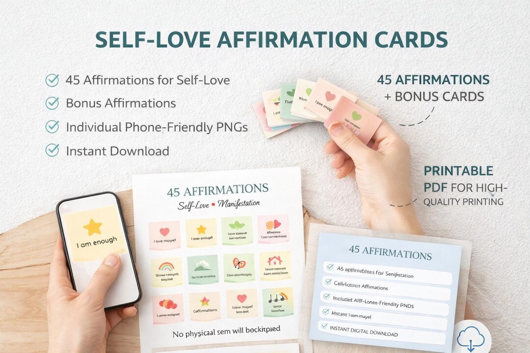 45 Affirmation Cards for Self Love and Manifestation | Printable ...